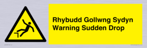 Rhybudd Gollwng Sydyn Warning Sudden Drop